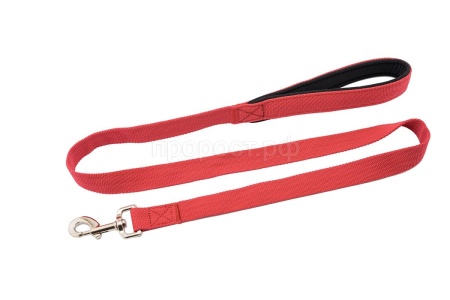 Поводок синтетика 25мм Евро с мягкой ручкой красный 1,2м/021825красн
