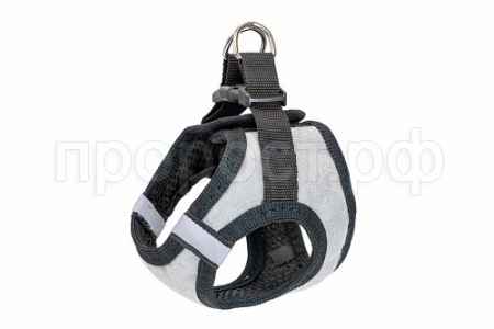 Шлейка текстиль 3х слойн Герда Вельвет + 3D-сетка+светоотр. об.гр. 25-29см серая/035002сер/Дарэлл