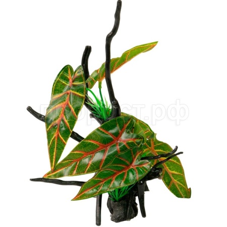 Грот Decor 221 Коряга с растением 18*12*23см 