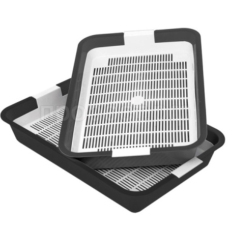 Туалет для кошек КЛАССИК черный с белой сеткой 40*26*6,5см