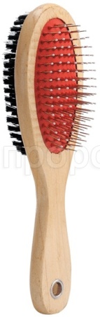 Расческа Щетка двухсторонняя деревянная ручка с каплями 22*5,5см