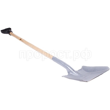 Лопата совковая "Американка" порошк. окраска с дер. черенком и V-образ.ручкой (Ревякино) 