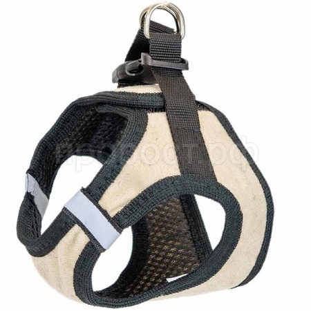 Шлейка текстиль 3х слойн Герда Вельвет + 3D-сетка+светоотр. об.гр. 34-39см бежевая/035004беж/Дарэлл