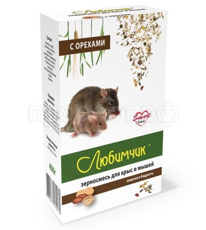 Грызуны Любимчик для крыс Орех 400гр/14шт/0030 ЧЗ