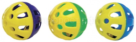 Игрушка для кошек Шарик пластмассовый с бубенчиком 4см  