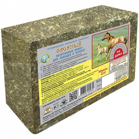 Фелуцен брикет для лошадей и жеребят Овсяный 2кг
