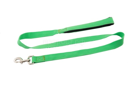 Поводок синтетика 25мм Евро с мягкой ручкой салатовый 1,2м/021825салат