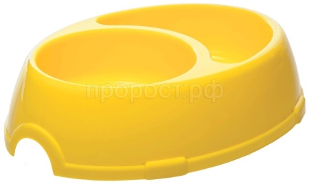 Миска двойная пластик желтая 2*0,15л