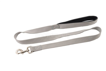 Поводок синтетика 25мм Евро с мягкой ручкой стальной 1,2м/021825сталь