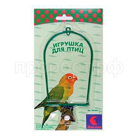 Игрушка д/птиц Качель с колокольчиком блистер изумруд/5023/Дарэлл