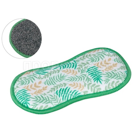 Губка-скраб д/посуды (1шт) 19*9,5см двух-я микрофибра+абразив 107842 /72шт/Рыжий Кот