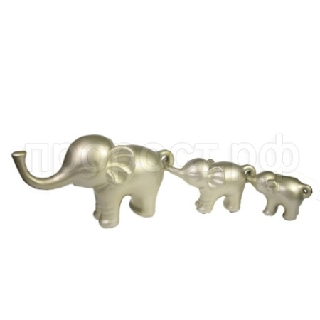 Семья слонов (серебристый) L57W15H8,5  713464/I065