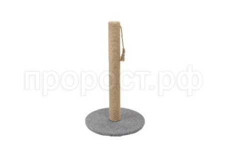 Когтеточка ЭКО столбик круг. средний, серый ковролин 65см 95*42*65см/81773сер