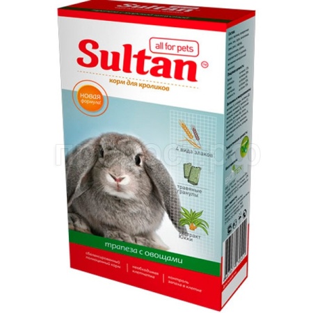 Грызуны Султан для кроликов Основной рацион (пленка) 400г/18шт/5974 ЧЗ
