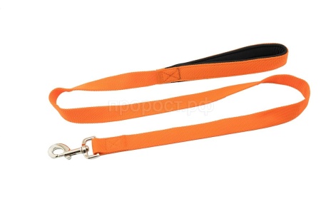 Поводок синтетика 25мм Евро с мягкой ручкой оранжевый 1,2м/021825оранж