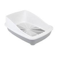 Туалет д/кошек Zoo-M с высоким бортом и сеткой 52*39*20см светло-серый/2903/Дарэлл