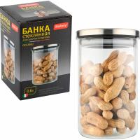 Банка д/сыпуч. прод. 0,6л OCEANO стеклянная с крышкой нерж. стали 004461 /24шт/Mallony