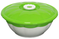 Чаша 2,7л Микс с крышкой салатовый