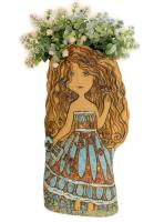 Ваза Девушка в прекрасном платье с бабочками большая 123-15