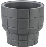 Кашпо КАРЕ D180 1,9л графитовый с вставкой М3257 /8шт/М-пласт