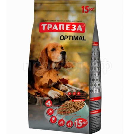 Собаки Трапеза Оптималь для всех пород 15кг сухой/3101/6239