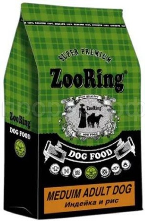 Корм для собак ZooRing Medium Adult индейка и рис для собак средних и крупных пород 10кг