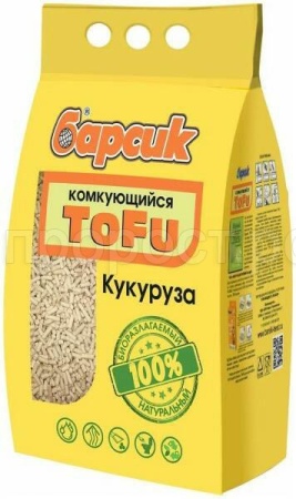 Наполнитель Барсик Тофу кукурузный 4,54л