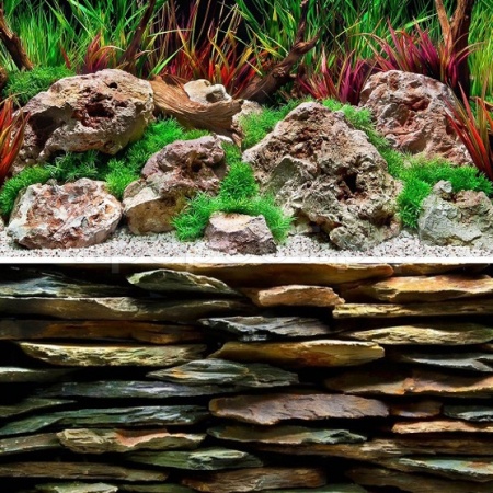 Фон для аквариума Каменная стена/Дикая вода 45см*15м BACKGROUND 06