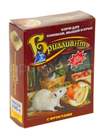 Корм для хомяков, крыс, мышей с фруктами Бриллиант Люкс 500г