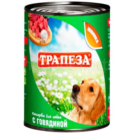 Корм для собак Трапеза Говядина ж/б 350гр/3086