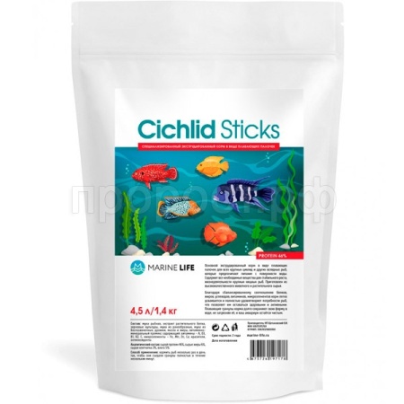 Корм для рыб Marine Life Cichlid Sticks 4,5л/1,4кг/