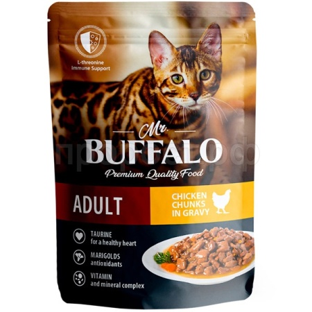 Кошки  Mr.Buffalo ADULT д/кошек СОУС Цыпленок 85гр/28шт/B301